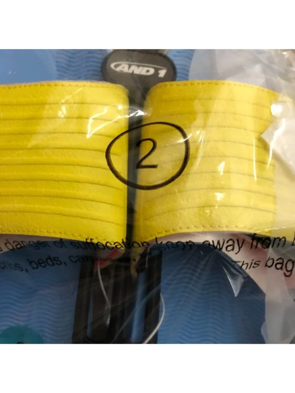 And1 Boys Sandals Slides Textured Yellow Blue 2